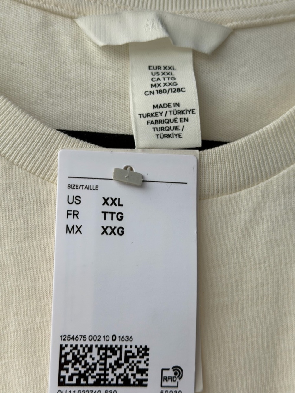 H&M Cream/Black Women's T-Shirt